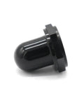 Headache Free Push Button Resettable Circuit Breaker With Slick Quick Connect Terminals For Auto And Marine Builds black plastic component detail.