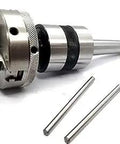 Top Notch 2MT Live Center With M14x1 Shank and 65mm Three Jaw Self Centering Chuck for Lathe Tailstock Quick Setup