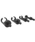 Four Piece Woodworking Plug Cutter Kit For Concealing Screw Holes And Straight Shooting Joinery With Knockout Flush Chamfered Tapered Bits In Quarter To Five Eighth Inch Sizes For Pro Level Carpentry And Furniture Restoration - plugs shown in carbon steel material.