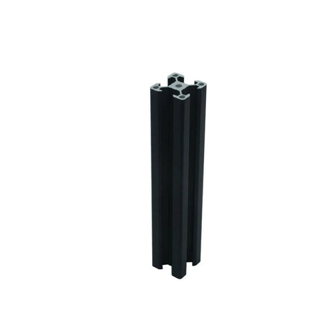 Rock Solid 2020 V Slot Aluminum Extrusion Profile For X Axis Linear Guide Rail 20 By 20 Millimeter 345 Millimeter Length, black, vertical view.
