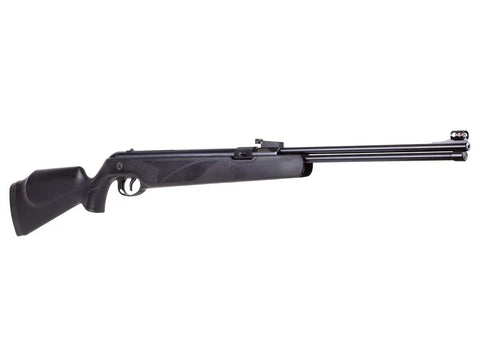 Dream Hunter 22 Cal Air Rifle With 820 FPS Velocity, Fiber Optic Sights, Black Finish shown in full side view