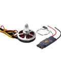 Beefed-Up 360KV and 750KV Brushless Motors Pack with 4-Piece 30A Opto ESCs for 2-4S Drones motor and ESC displayed