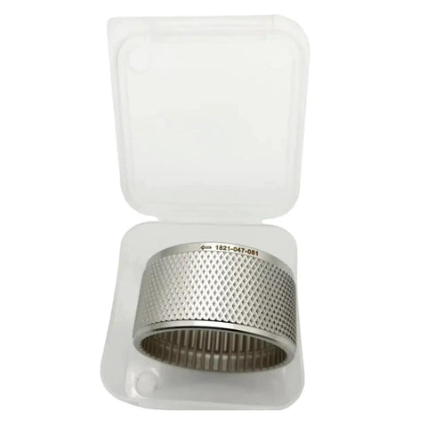 Feed Wheel And Tension Wheel Replacement Part For BXT4-19 Handheld Strapping Tool 1821.047.051 Fits BXT4 Series Battery Powered Grip Wheel Easy Install Durable Spare, silver metal wheel in plastic case