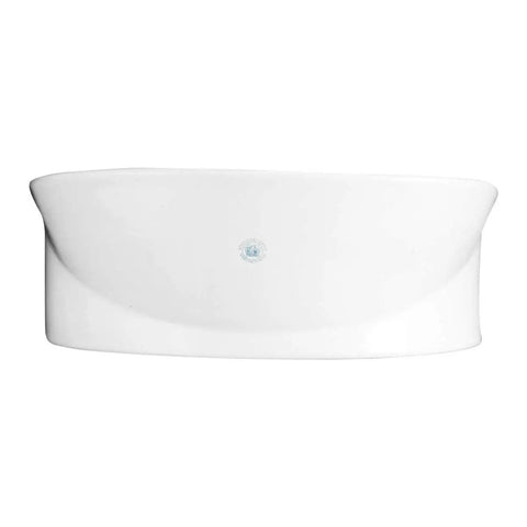 Small Wall Mounted Bathroom Sink 17 Inch White Ceramic Oval Basin With Porcelain Coated Finish Floating Wall Hung Design Overflow Single Faucet Hole On Left Side Space Saving Go To Modern Fixture For Small Bathrooms Easy Install - front view