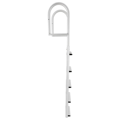 5 Step Stationary Dock Ladder With Beefy Aluminum Build 20 Inch Wide Marine Grade Dock Access For Boats Easy Flip Up Design And Quick Release Pin For Safe Boarding side view