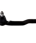 Side view of black front lower suspension control arm with ball joint and threaded stud