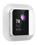 4 Inch Full Touch Screen Smart WiFi Thermostat TJ-560 With App Control Energy Saving Easy Install Compatible With Alexa And Google Assistant Plays Nice With Most HVAC Systems 2H 2C Heat Pump Gas Electric White, on wall showing temperature display.