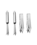 4 Pack Pineapple Eye Peeler And Cutter Kit Stainless Steel V Shape Eye Remover fork with clips, durable and corrosion-free.