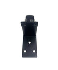Front view of 2 Pack Black Side Mount Casters With L Plate 2 Inch Fixed Non Swivel Wheels Silent Replacement For Luggage Furniture Doors Gates Includes 10 Mounting Screws Iron Rubber Construction