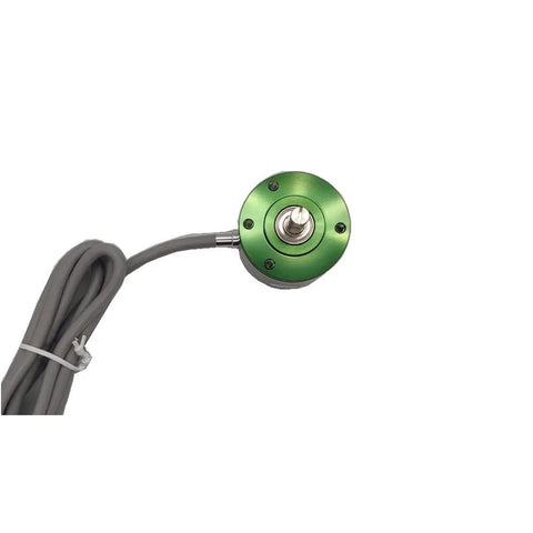 Compact Hall Effect Absolute Rotary Encoder Sensor With 180 Degree Range, green 36.5mm outer diameter front view with cable