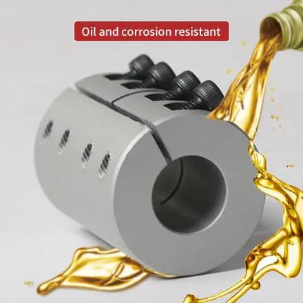 Oil-resistant Aluminum Shaft Coupling 14Mm To 20Mm Rigid Clamping Shaft Coupler with recessed screws for motors and CNC machines.