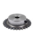 ZqRfJm Heavy Duty 15 Tooth 04C Sprocket With M5 Screw Hole For Industrial Machinery Transmission Gear 6 To 12mm Shaft Fit Table Finished Holes Made From Tough 45# Steel Stuff For Serious Work And Heavy Lifting Tasks Today, side view.