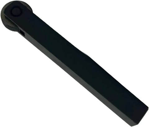 One Wheel Straight Knurling Tool Holder For Lathe Use Three Quarters Inch By Three Quarters Inch By Five Inch showing side view