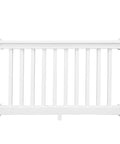 Front view of Premium White Vinyl Porch And Deck Railing Kit For Balconies Patios And Outdoors with horizontal and vertical slats.