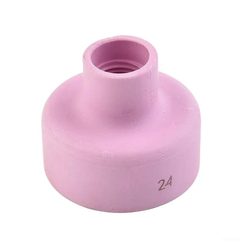 Top Tier 7 Piece Tig Welding Torch Accessory Kit With Stubby Gas Lens Adapter For Wp17 Wp18 And Wp26 Torches, pink ceramic cup.