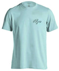 Skull And Speargun Spearfishing Tee For Men With Scuba Diving Vibe In Light Blue Designed For Comfort And Durability