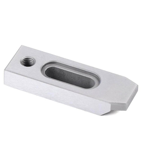 Set Of 4 Magnetic Jig Clamps For Wire EDM Fixture Boards In Stainless Steel With M8 By 1.25 Screws, shown in close-up