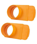Raxmolo Upgrade 4 Inch Blast Gate Kit With Integrated Clog Control and Anti Tapered Plastic Fittings For Woodworking Dust Collection Systems, orange fittings.