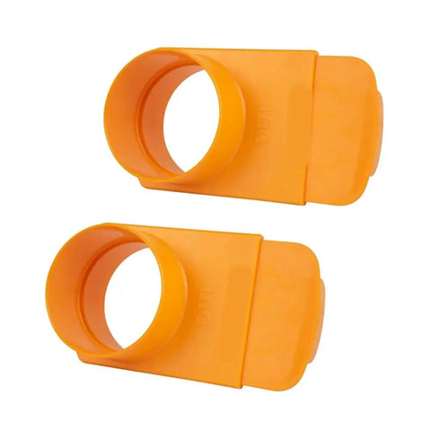 Raxmolo Upgrade 4 Inch Blast Gate Kit With Integrated Clog Control and Anti Tapered Plastic Fittings For Woodworking Dust Collection Systems, orange fittings.