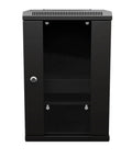 9U 10 Inch Network Server Rack Cabinet 11.8 Inch Deep Wall Mount Tempered Glass Door Black With Preassembled Setup