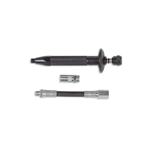 Heavy-Duty Grease Fitting Cleaner For Hardened Clogs With Impact Tool, Steel Drive Cylinder And Piston, High-Pressure Hose