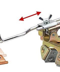 Side view of deluxe Magnetic Grasshopper welding finger with copper spindle and magnetic V-Pad base (10")