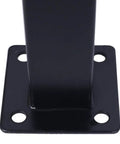 Base of Badass Wrought Iron Handrail for 3 Step Outdoor Stairs, rustproof metal mount with hole placements.