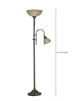 Amazing Transitional Bronze Torchiere Floor Lamp With Vintage Style Amber Scavo Glass Shade Adds Elegant Touch
