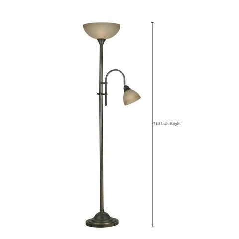 Amazing Transitional Bronze Torchiere Floor Lamp With Vintage Style Amber Scavo Glass Shade Adds Elegant Touch