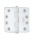 Emtek 92024 4 Inch By 4 Inch Plain Bearing Mortise Hinge Pair With One Quarter Radius Corners In Steel Polished Chrome Finish