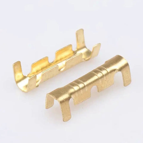 Premium U Shaped Cold Wire Terminal Connectors Brass Electrical Crimp Inserts No Strip Needed Quick Fast Fascia Cable Clamps With Small Teeth For Reliable Power And Secure Wiring Kit 100 Pack, brass terminals