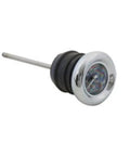 Shorty Style Oil Tank Dipstick With Temperature Gauge Chrome Finish And Black Face 50 To 350 Degree Readout Clear High And Low Markers
