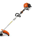 Gas Powered 52cc 2 Stroke Beast Of A Brush Cutter With 3 Tooth Blade And String Trimmer U Handle shown on white background