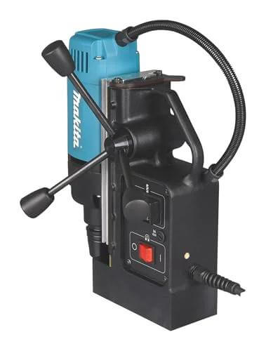 Makita HB350 1-3/8 in magnetic drill; blue motor housing, black base with control panel.