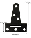 Heavy Duty T Shape Door Hinges Set with Zinc Coating in Iron, six screw holes, ideal for hotels, counters, and DIY projects.