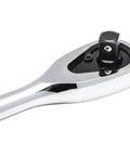 Close-up of 120-position 60-tooth teardrop head from Pro Grade Three Piece Ratchet Set With 1-4 Inch, 3-8 Inch And 1-2 Inch Drives.