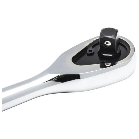 Close-up of 120-position 60-tooth teardrop head from Pro Grade Three Piece Ratchet Set With 1-4 Inch, 3-8 Inch And 1-2 Inch Drives.