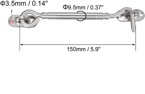 Tough As Nails Stainless Steel Hook Latch Kit Includes Mounting Screws Secure Your Gate Or Cabinet Door Fast Windproof Protection Hardware Does The Job Right Holds Tight Against The Breeze Solid Construction 3 Pack measuring 5.9 inches.