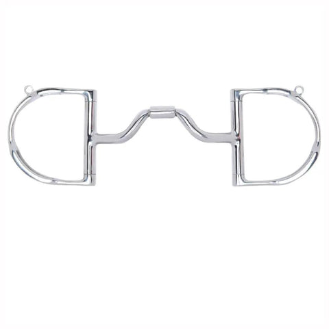 33 English Dee Bit With Two Hooks Five Inch Mouthpiece For Horses Stainless Steel Ported Barrel Copper Inlay Mouth Three Quarters Inch Dee Bit