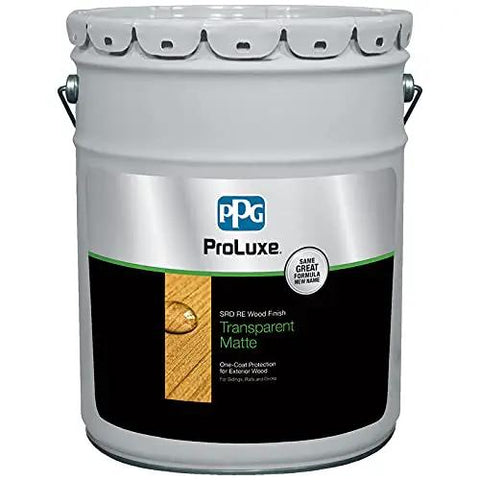 Top Shelf Dark Oak Wood Stain And Protective Coating For Exterior Decks in a 5-gallon bucket, suitable for wood protection.