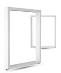 Seriously Badass Heavy Duty Steel Table Legs For Rustic Desks And Dining Tables Gonna Last Decades Powder Coated Replacement Frame For Home Office Benches in white finish.