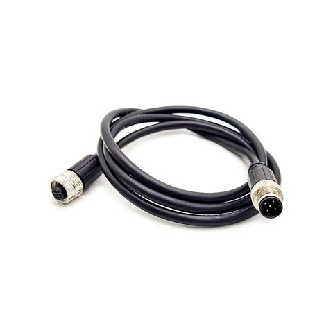 M12 A Code 5 Pin Female to Female Cable, Double Ended, 1 Meter Length for industrial automation use