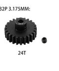 Beefy 3.175mm Pinion Gear Set 24T 32P 0.8 Module Steel Teeth For 1/10 RC Crawler Trucks Upgrade Compatible With Traxxas Arrma HSP HPI