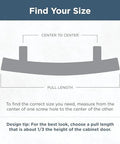 Diagram explaining center-to-center measurement for Champagne Bronze Cabinet Handles 10 Pack 3 Inch 76mm