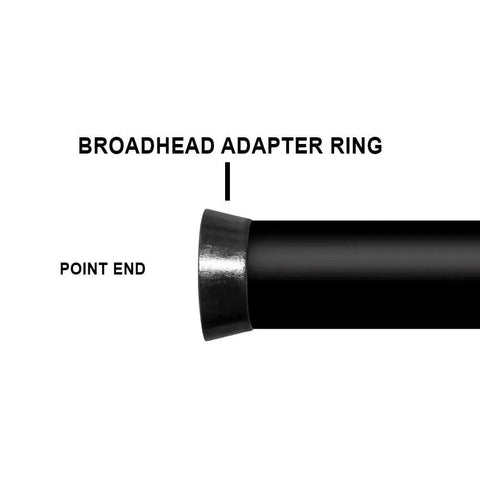 Broadhead Adapter Rings Dozen For Carbon And AC Arrows Black Pro Grade Alignment Kit with ring on arrow shaft detail