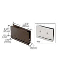 Diagram of Oil Rubbed Bronze Senior Cardiff Glass Door Hinge For Half Inch Thick Glass Heavy Duty 145 Lb Capacity with measurements.