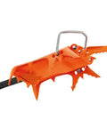 Modular DART LLF Crampons For Ice Climbing And Dry Tooling Lightweight Aluminum Build with Adjustable Front Tips in Orange and Black