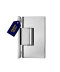 Heavy Duty Glass Shower Door Hinge With Full Back Plate Polished Chrome Finish, showing solid brass design for frameless doors.