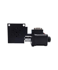 Spindle Motor Rock Solid 60WS High Precision Optical Stepper Motor With Warm Gear Stage Black Aluminum side view