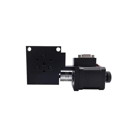 Spindle Motor Rock Solid 60WS High Precision Optical Stepper Motor With Warm Gear Stage Black Aluminum side view